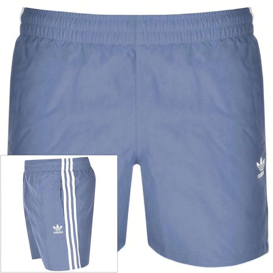 Alternative Image for Productadidas Originals 3 Stripes Swim Shorts Blue1
